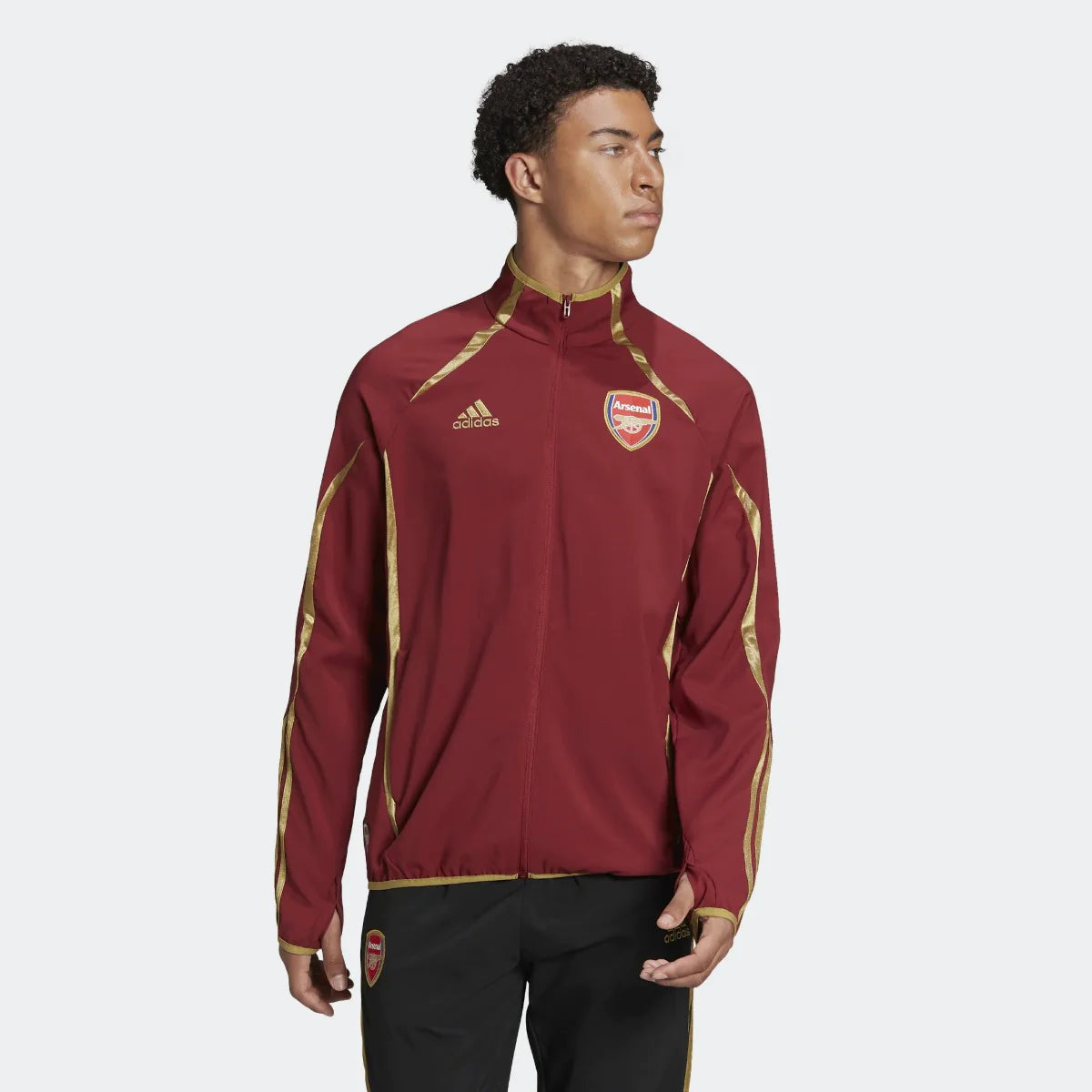 Seamless Jacket for Sleek, Minimalist Look-adidas 21-22 Arsenal FC Teamgeist Woven Jacket - Noble Maroon