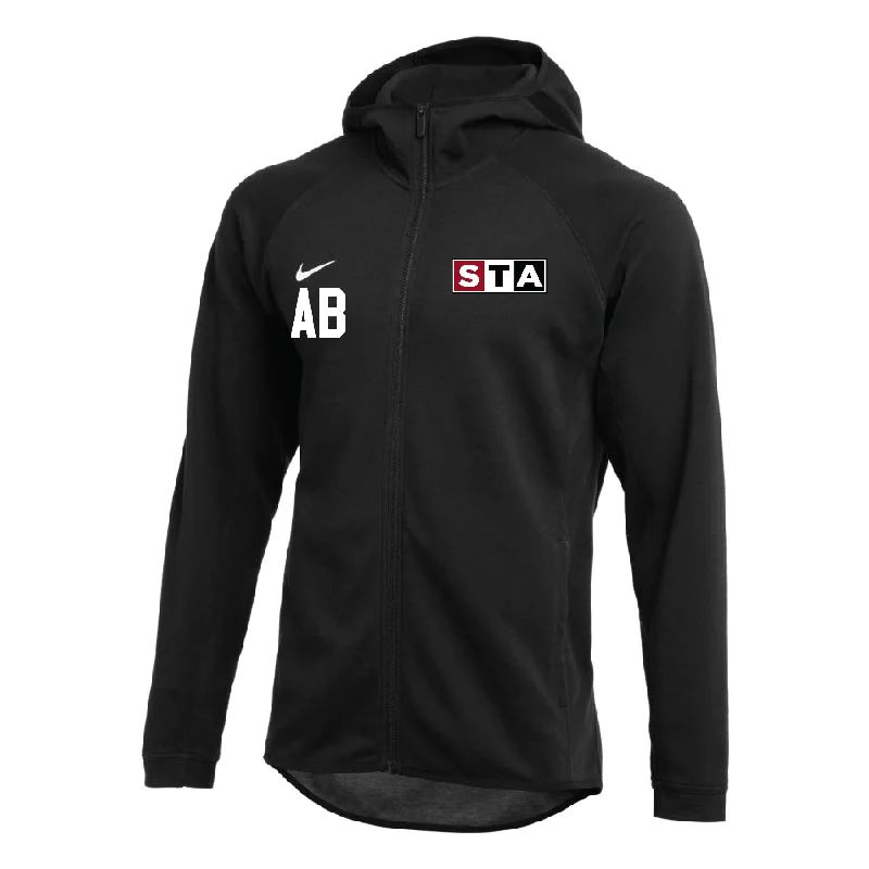 Warm Knit Hoodie for Layering on Cold Days-STA Boys ECNL Nike Showtime Full-Zip Hoodie Black