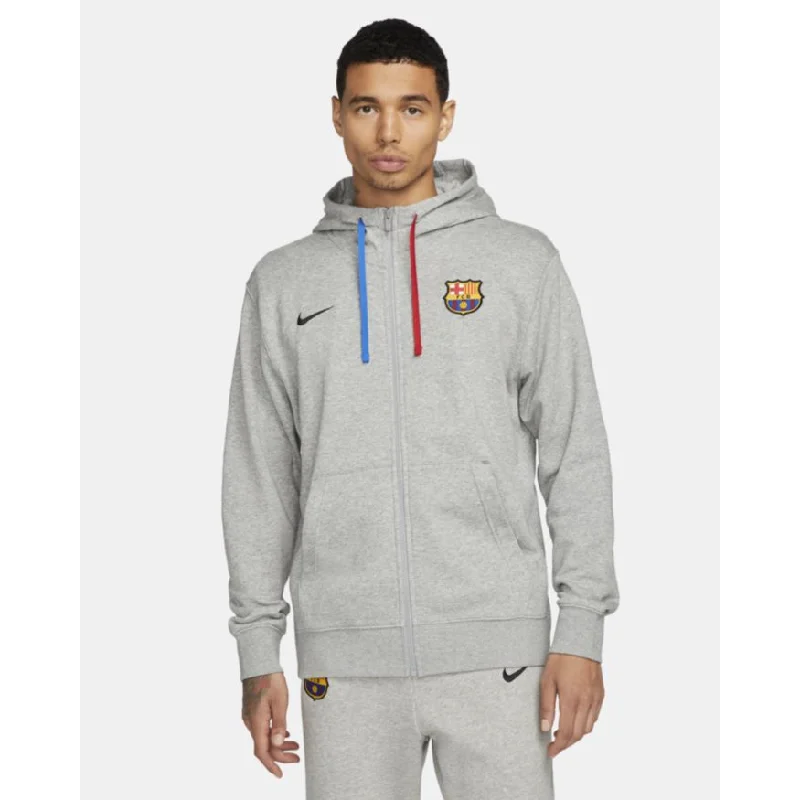 Water-Resistant Hoodie for Outdoor Exploration-Men's Nike FC Barcelona Club Fleece Full-Zip Hoodie