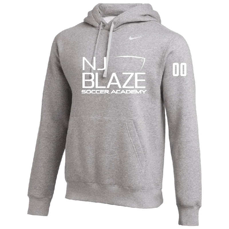 Warm Wool Hoodie for Cold Weather Protection-NJ Blaze Nike Club Hoodie Grey