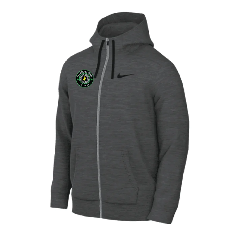 Water-Resistant Hoodie for Outdoor Exploration-STA Motown FAN Nike Fleece Full-Zip Hoodie Grey