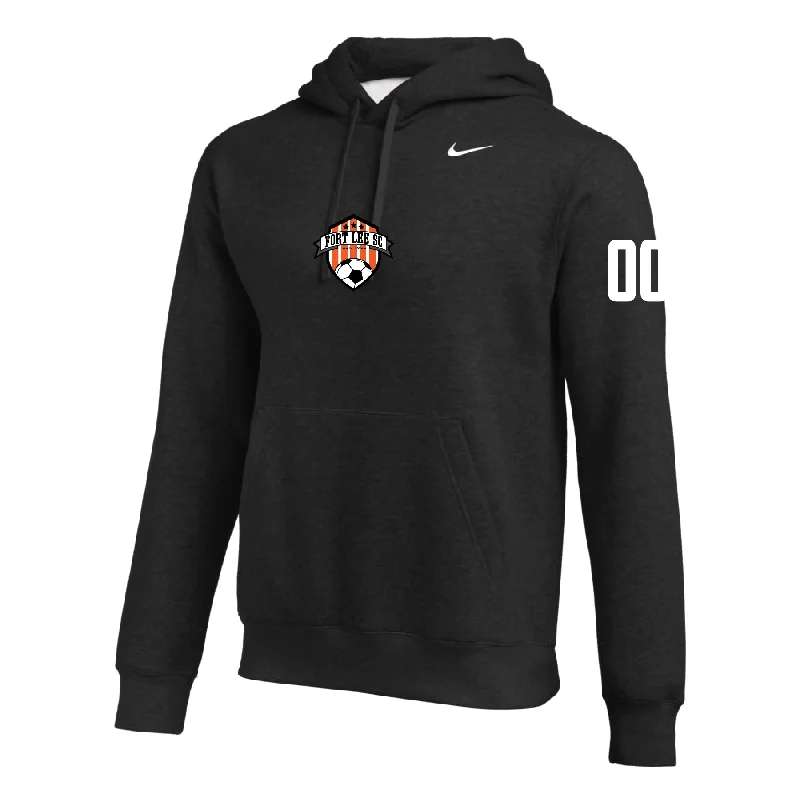 Soft Cotton Hooded Sweatshirt for Comfort-Fort Lee SC (Patch) Nike Club Hoodie Black