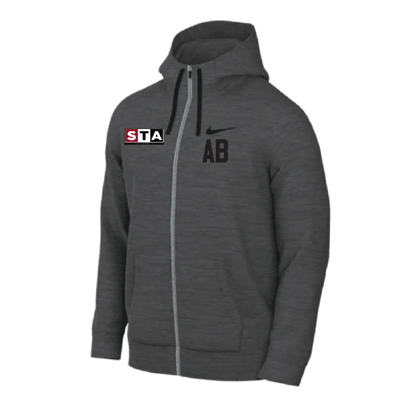 Cozy Zip Hoodie for Easy Layering-STA Girls Academy Nike Fleece Full-Zip Hoodie Grey