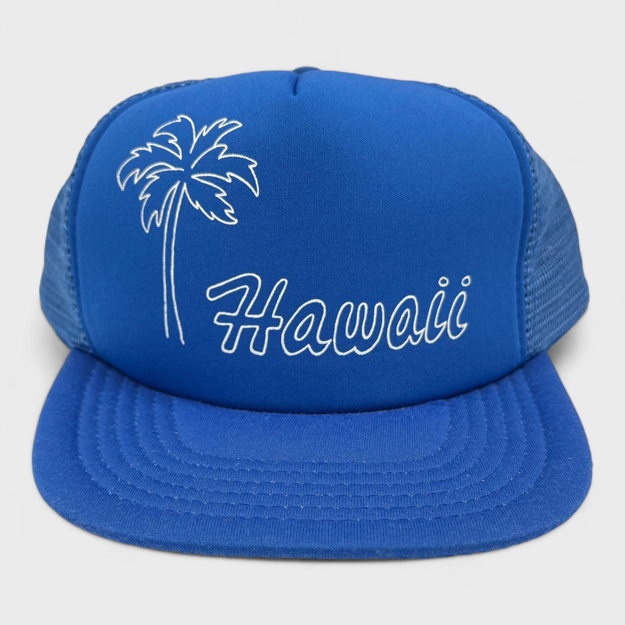 Lightweight Summer Hat for Beach Days-Vintage Hawaii Palm Tree Trucker Hat