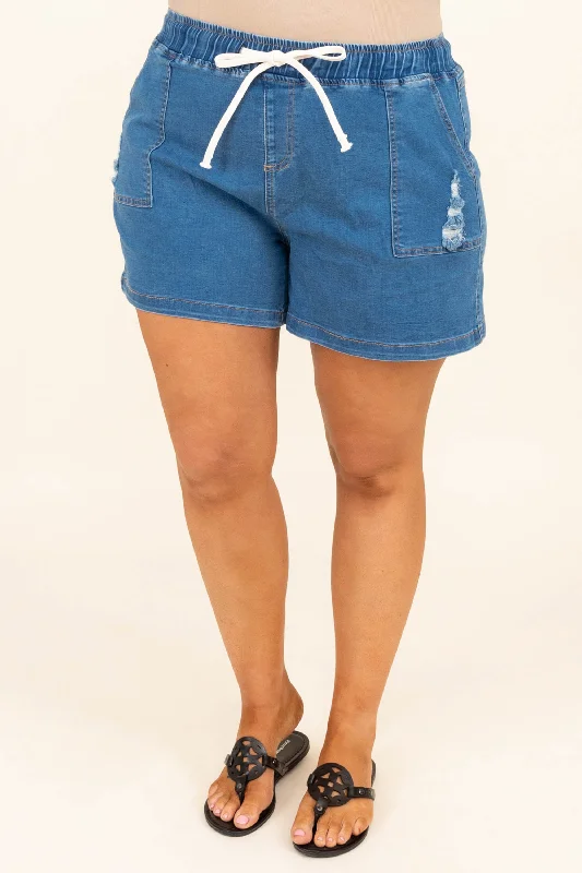 Comfortable Lounge Shorts for Relaxing Days-Heat Waves Shorts, Light Denim