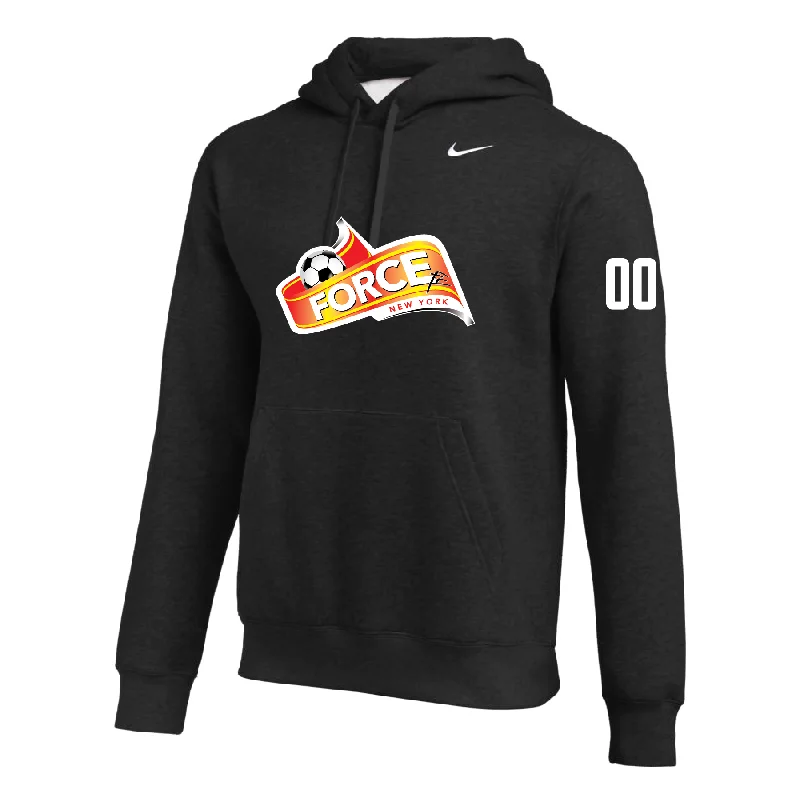 Hoodie with Front Pockets for Practical Wear-FORCE Nike Club Hoodie Black