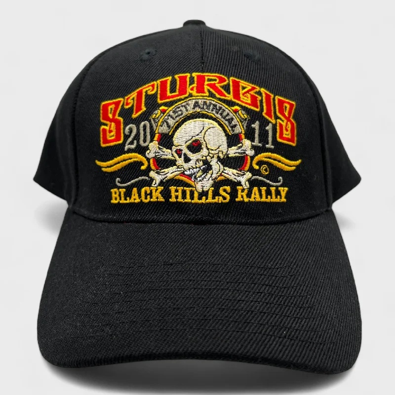 Water-Resistant Hat for Outdoor Adventures-2011 Sturgis Black Hills Rally Strapback Hat