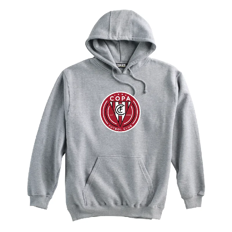 High-Neck Hoodie for Extra Warmth-FC Copa (Logo) Pennant Super 10 Hoodie Grey