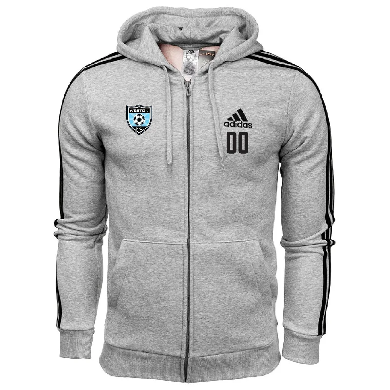 Classic Hoodie for Everyday Comfort-Weston FC Boys Future Elite Three Stripe Fleece Hoodie - Grey