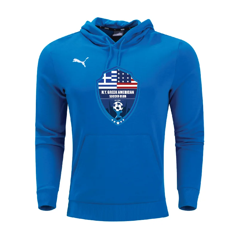 Long Sleeve Hoodie for Extra Warmth-NY Greek American FAN Puma Team Goal Casuals Hoodie Electric Blue