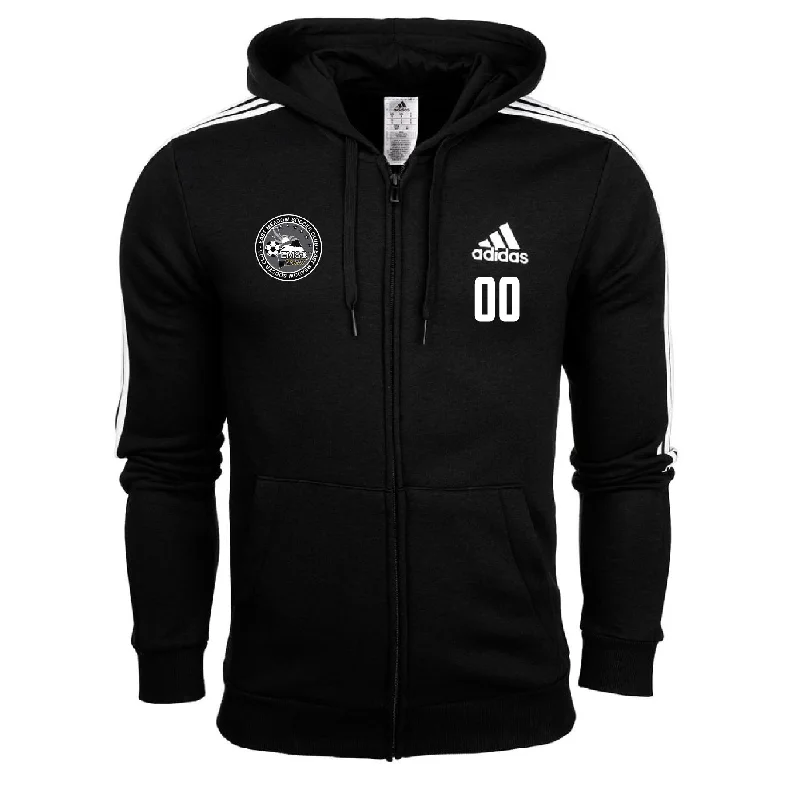 Trendy Pullover Hoodie for Street Fashion-EMSC Long Island Premier adidas Three Stripe Fleece Hoodie - Black