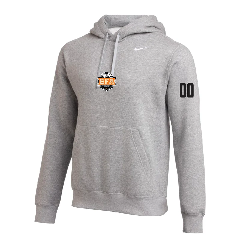 Lightweight Hoodie for Spring and Fall-BFA (Patch) Nike Club Hoodie Grey