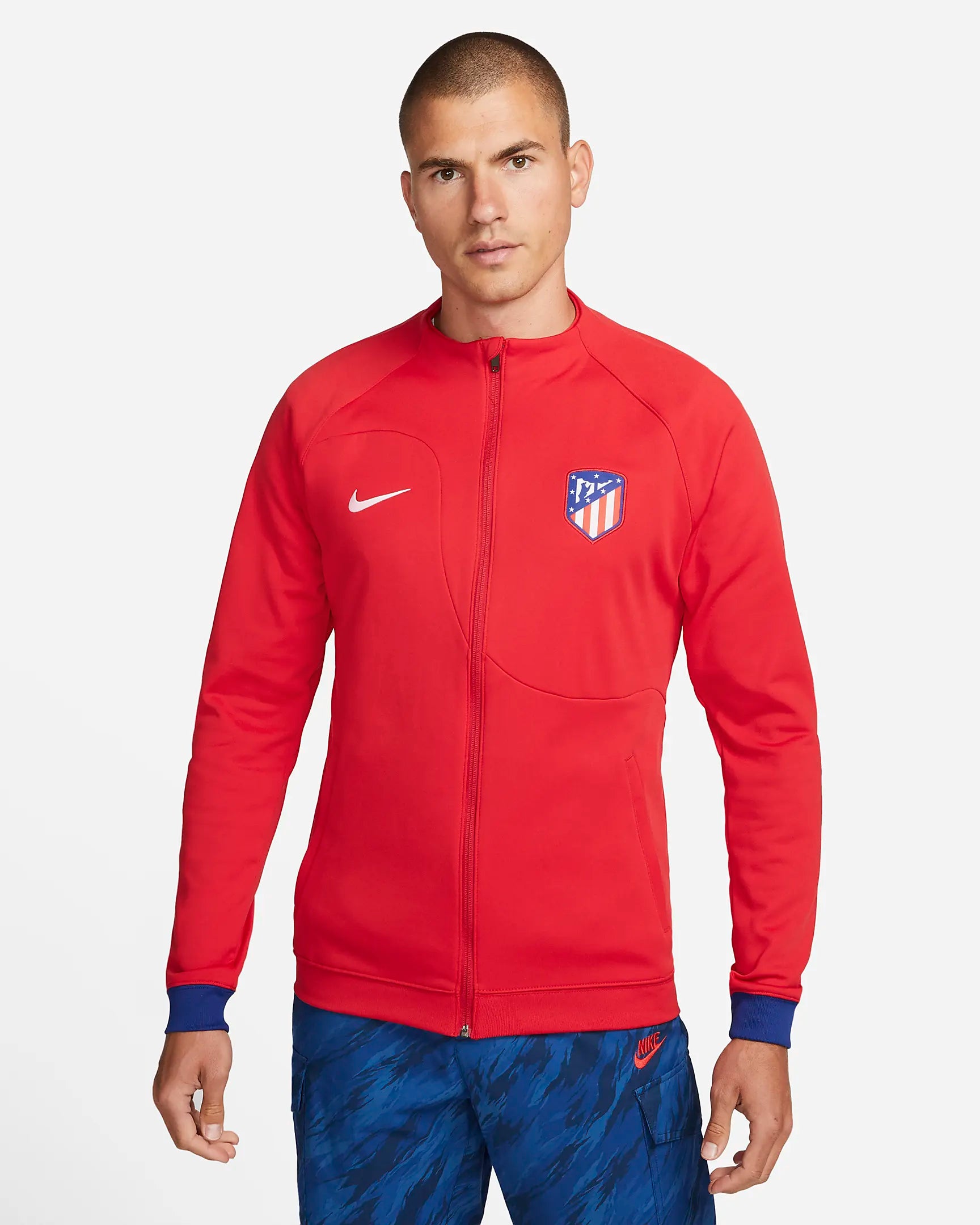 Urban Streetwear Jacket for Casual Looks-Atlético Madrid Academy Pro Men's Full-Zip Knit Soccer Jacket