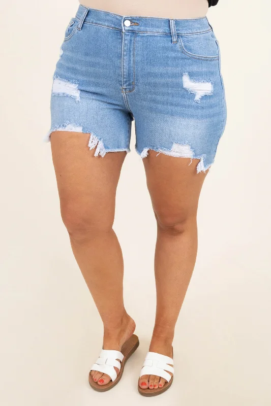 Vintage Style Shorts for Retro Appeal-Making It Now Shorts, Light Wash