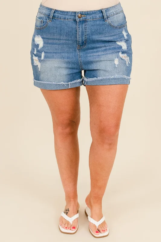 Chino Shorts for Smart Casual Look-Would You Be So Kind Shorts, Medium Wash