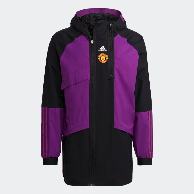 Easy Layering Jacket for Stylish Looks-Adidas Manchester United Travel Drill Jacket - Adult