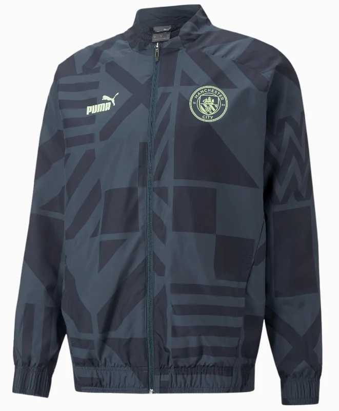 Cool Utility Jacket for Outdoor and Everyday Wear-Men's Manchester City F.C. Prematch Jacket 22/23 - Navy