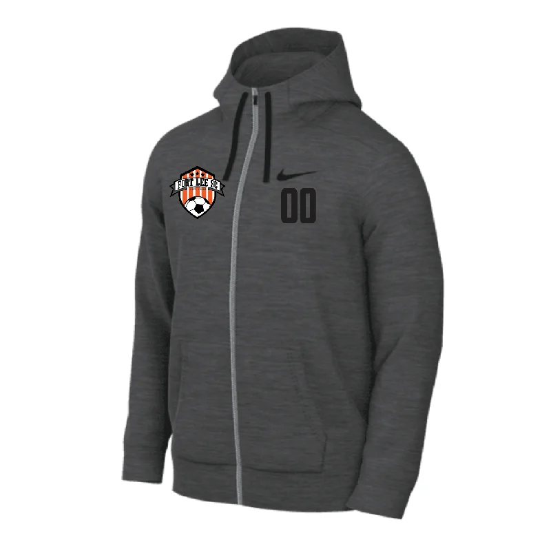 Versatile Hoodie for Sports and Leisure-Fort Lee SC Nike Fleece Full-Zip Hoodie Grey